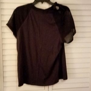 Banana Republic black satin and cotton blouse.